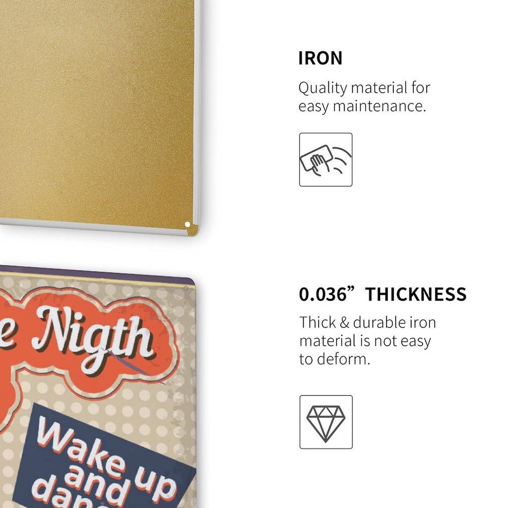 1 Pack Vintage Metal Tin Sign with Rusted Distressed Details for Home Wall Decor, Two Sizes 20x30cm or 30x40cm Available