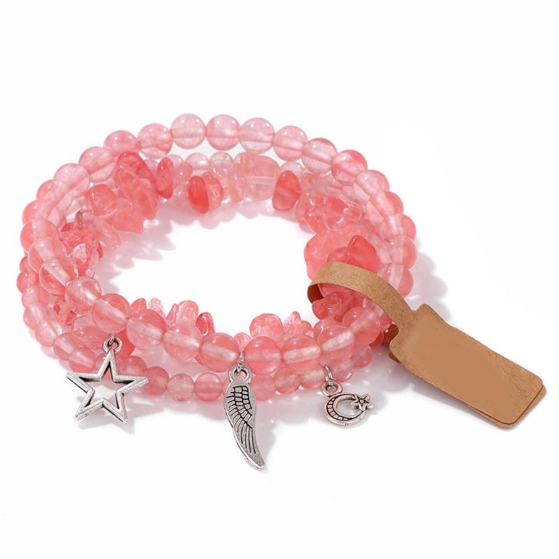 Pack Of 3 Trendy Star And Moon Pendant Bracelets For Women Fashionable Crystal Alloy Writ Chain Jewelry