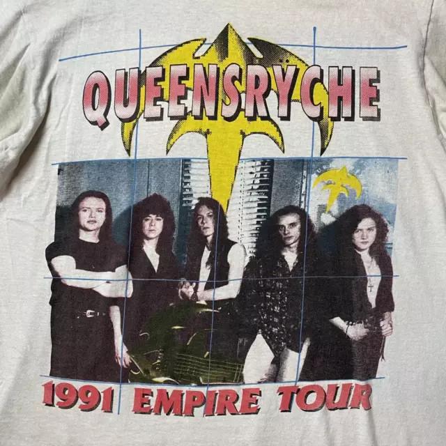 Винтажная хлопковая белая футболка Queensryche 1991 года, унисекс, 1F2247 L