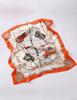 70cm Retro Printed Korean-Style High-End Imitation Silk Scarf for Women - Versatile Fashion Square Accessory