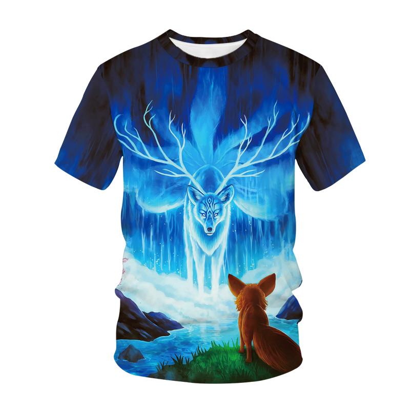 Kawaii Animals Foxes 3D Printed Kids T Shirt Fashion Casual Cartoons T-shirt Boys Girls Children's Clothing for Girls