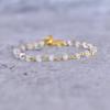 Natural Moonstone Beaded Bracelet Handmade Faceted Beaded Rosery Bracelet Sterling Silver Bracelet June Birthstone Wrist Jewelry