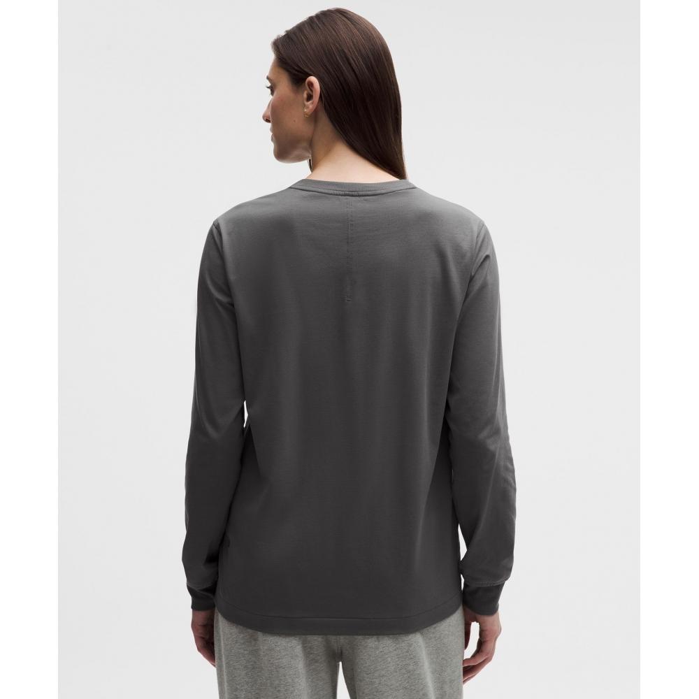 Lululemon All Yours Organic Cotton Long Sleeve Shirt Onyx Grey