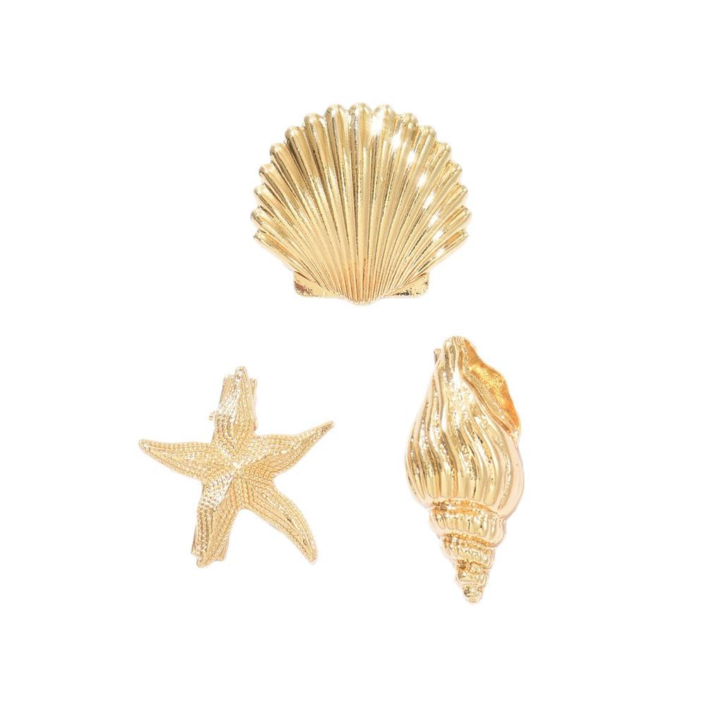 ins wind alloy hairpin, European and American ocean duck bill clip starfish niche high-end conch hair accessories