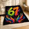 Neon Graffiti 67 Coral Fleece Blanket Urban Street Art