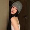 Pearl Bowknot Knitted Hat Warm Cap Winter Cap Retro Beanies Hat  Girls