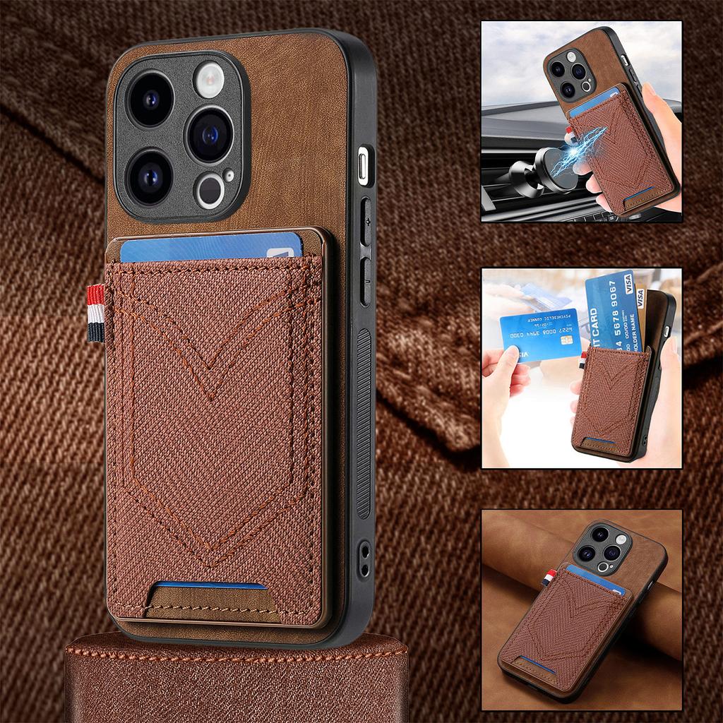 Denim Pattern Card Slot Leather Case for iPhone 15 14 Plus 13 12 11 Pro XSMax 8P 7P for Samsung S23 S22 S21 S20 Ultra Plus Note20Ultra A14 A54 A13 A53