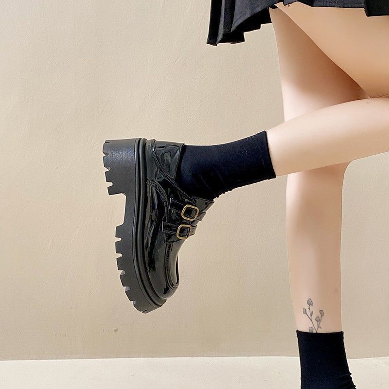 New Summer Versatile British Loafers 2025 Retro Small Fragrant Super Soft Black Women's Shoes Platform Heightening Single Shoes