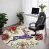 1pc Deer Floral Office Round Area Rug, Under Office Chairs Bedroom Living Room Home Decor, Room Deco