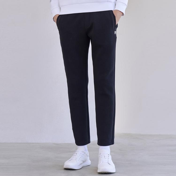 Fila Logo Straight Leg Thickened Sweatpants Men Bottoms Black F11M112611F-BK