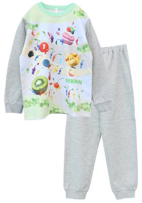 Kaitak Family Pikmin Kids' Light-Up Pajamas, Long Sleeves, Spring/Autumn, Sizes 120cm, 130cm, and 140cm (120cm, Gray)