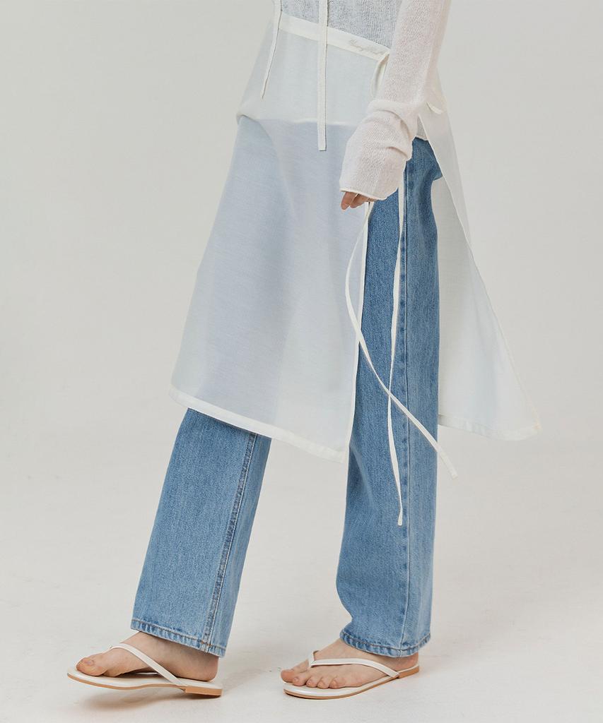 Hauseuobeupondeu Seethrough Layering Wrap Skirt (Ivory)