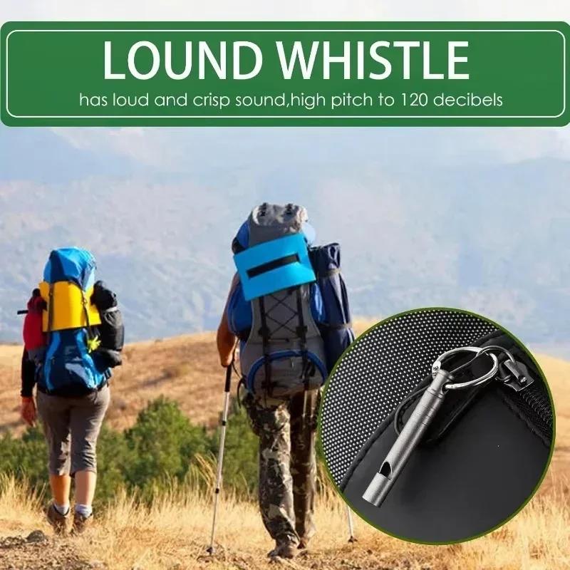 Outdoor Titanium Emergency Whistle Survival Safety MINI Whistle EDC Whistle Necklace Hiking Camping Trip Explore Survival 2025
