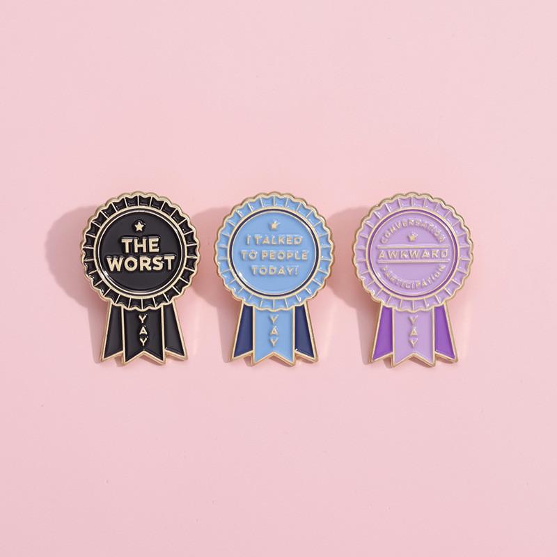 Playful Letter Colorful Pins Metal Brooches Unique Inspirational Accessories For Stylish Men And Women Fashion Statement