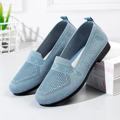 Women's Casual Flat Shoes Autumn Mesh Breathable Flat Shoes Ladies Comfort Light Sneaker Women Slip On Loafers Zapatillas Mujer
