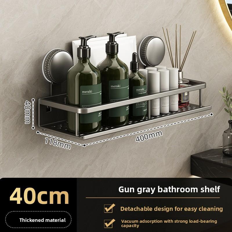 Suction Cup Storage Rack for Bathroom Washstand, Wall-Mounted, No-Drill, Toilet and Washroom Organizer