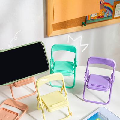 5 Adet Katlanabilir Sandalye Telefon Standı Öğrenciler için Mini Masaüstü Tutucu Sevimli Plastik Küçük Sırtlı Sandalye Akıllı Telefonlar için Yurt Masa Düzenleyici