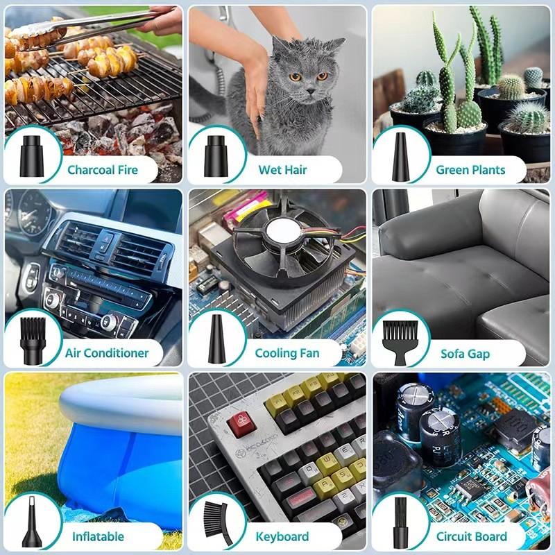 Outdoor Portable Electric Dust Blower Wireless High Power Car Vacuum Cleaner Household Handheld 2-in-1 Air Duster