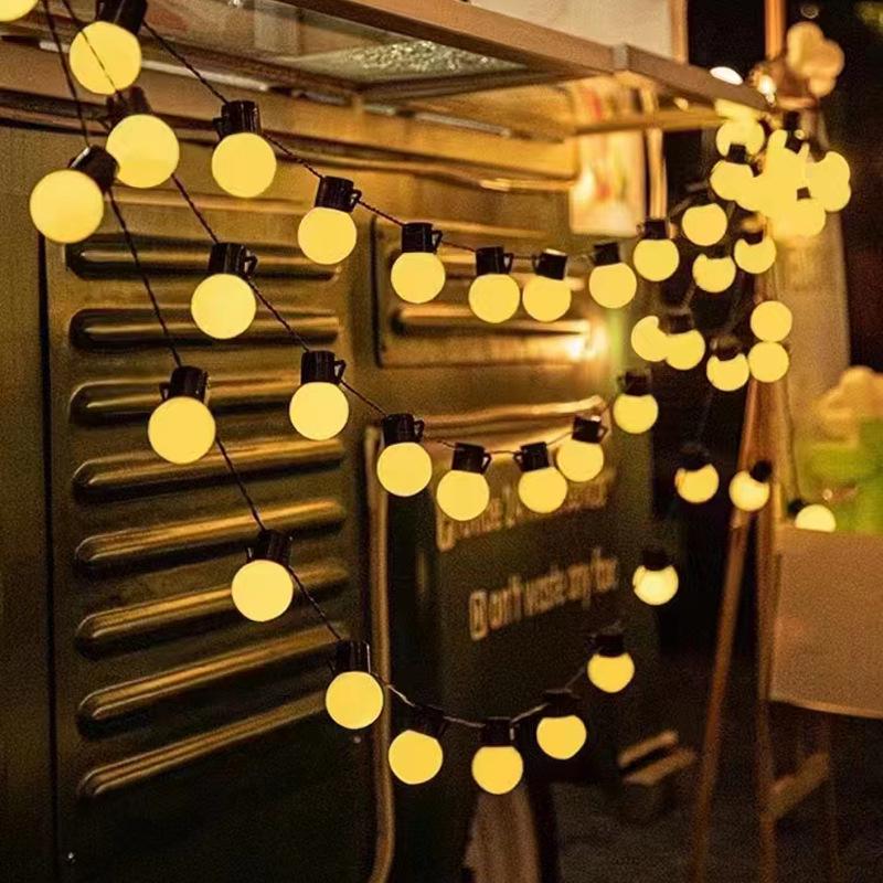 Solar Waterproof LED Heart & Star String Lights for Outdoor Camping & Tent Decoration 220V Plug-in