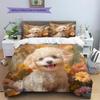 Beautiful Poodle Pattern Bedding Home Decoration Birthday Gift (1 * duvet cover + 2 * pillowcase, without core)