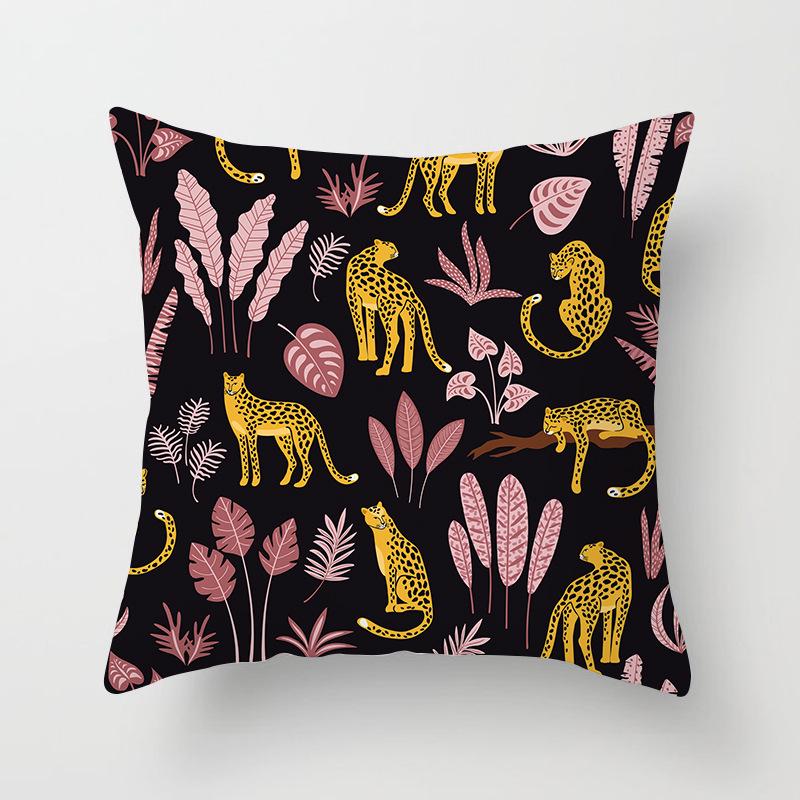 Painted Tree Digital Printed Peach Skin Square Pillow Cushion Cover Home Furnishings