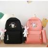 New Style High School Student Four-piece Set Backpack Junior High School Student High Appearance Value Backpack Children's Handbag Remedial Bag