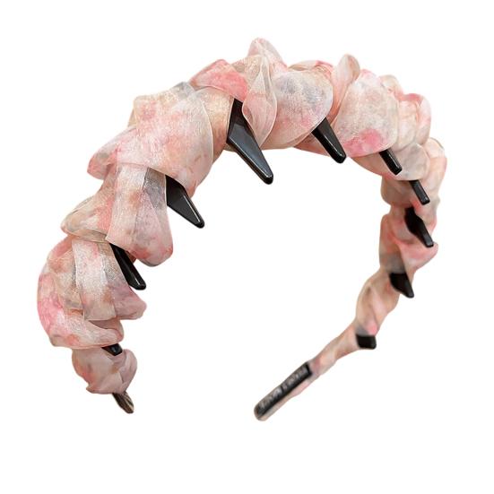 Retro High Skull Imitation Pearl Headband Anti-Slip Design Ribbon Decor Hair Hoop Retro Charm Hair Accessory