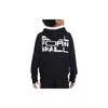 Nike Felpa con cappuccio reversibile con stampa logo a lettere Top per bambini Nero Bianco DX5518-010