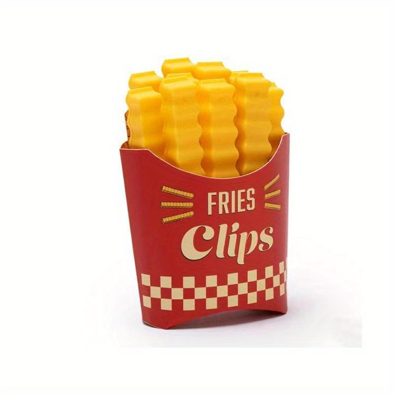 12PCS Food Safe French Fry Shaped Sealing Clips Reusable Snack Bag Clips for Kitchen Pantry Storage Organization