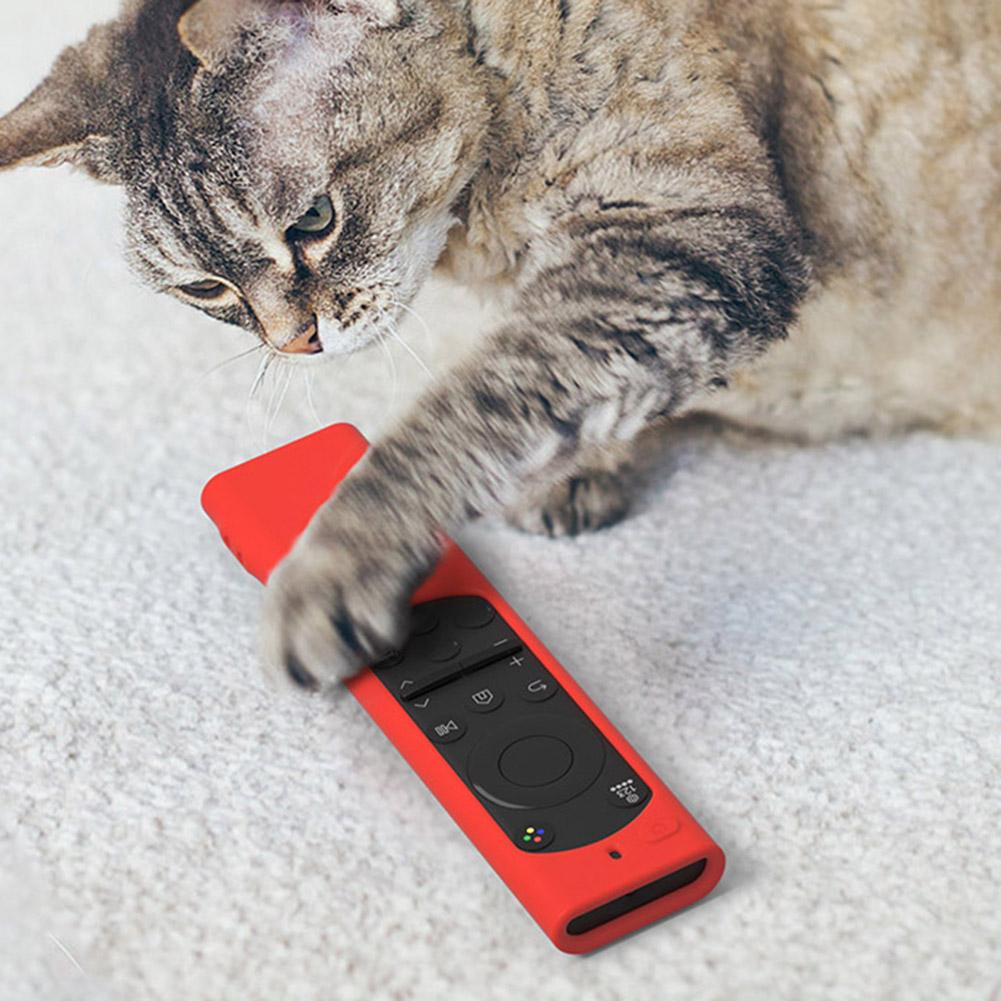 Silicone Cover Remote Case Anti Slip Remote Cover Anti-Fall Shockproof with Lanyard for Samsung BN59-01385A 01391A 01358B Remote