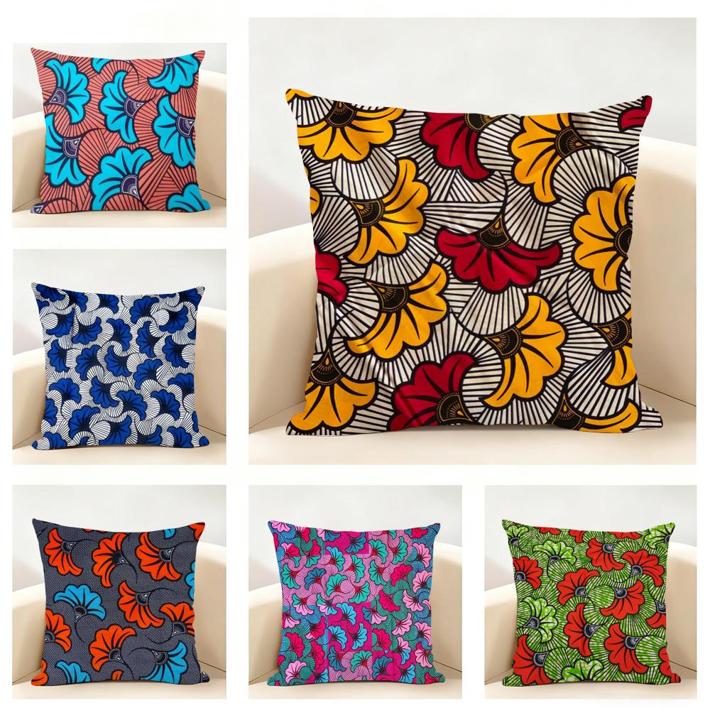 Bold Cultural Pattern Style Print Cushion Cover Linen Pillowcase Soft for Sofa Bed Home Room Decor