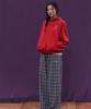 ANNEHEARTS Glen Check Wide Easy Pants_Navy