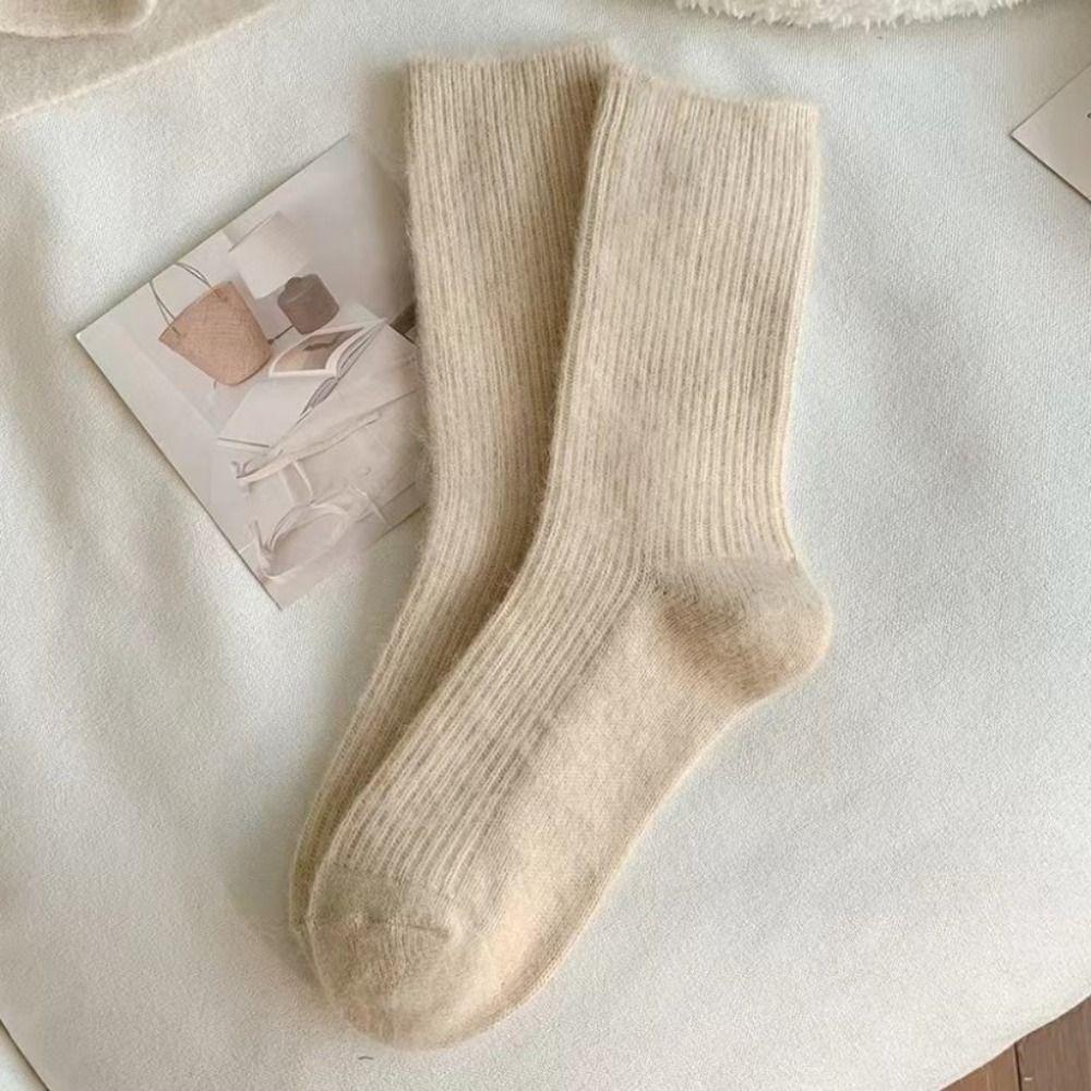 Thick Fuzzy Wool Socks Cashmere Long Socks Fashion Winter Warm Velvet Socks  For Women
