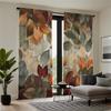 2-piece set of high-definition digital printed curtainautumnLeavesStyleColorfulPatternForRodPocketCurtainHome decoration style