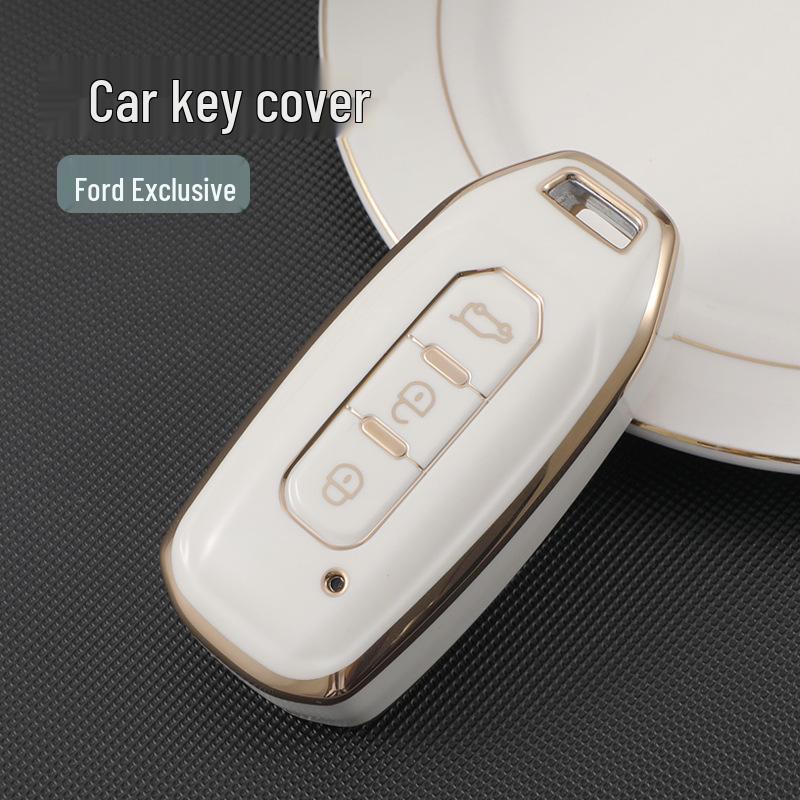 Schlüsselhülle mit Goldrand, Vollumhüllung für 22 Ford-Modelle, Kompatibel mit Ford Territory S