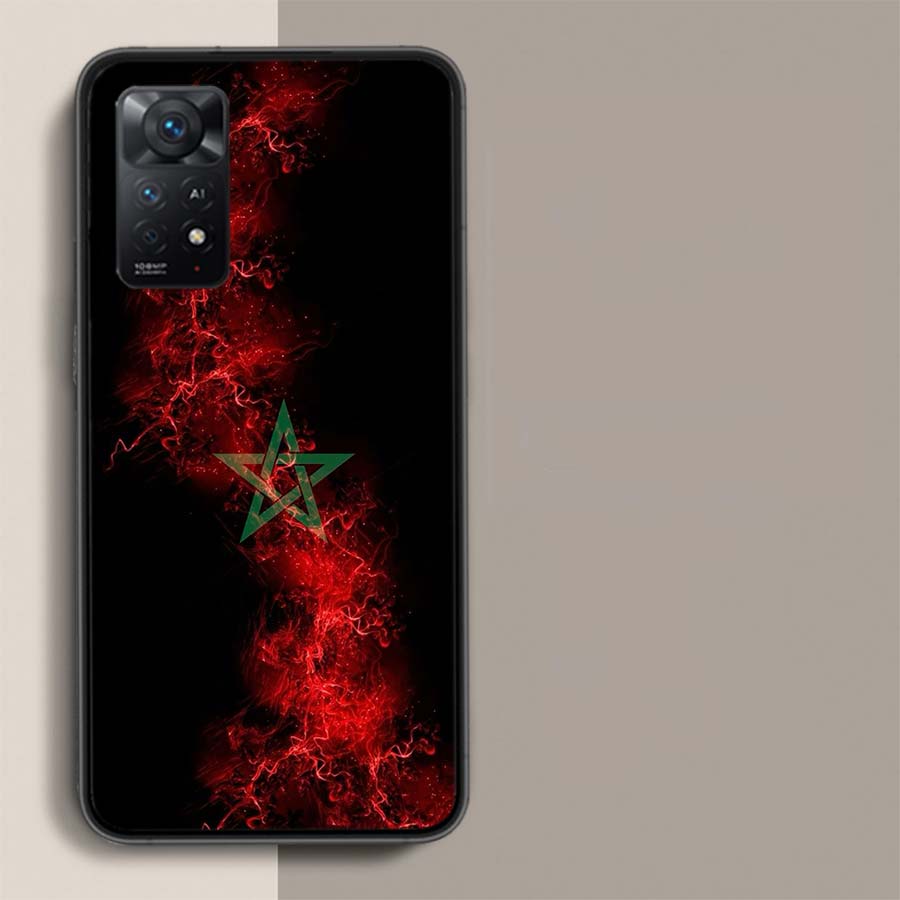 Morocco Flag Soccer Phone Case For Redmi Note 14+ 13 Pro Plus 14C 13C 12C 12 10A 10C 10 9 8 9A 9C 9T 8A 7 Pro Xiaomi Capa Cover