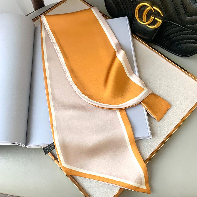 Women Skinny Neck Scarf Shawls Wraps Black Pink Small Office Hairband Neckerchief Foulard Scarves Ladies