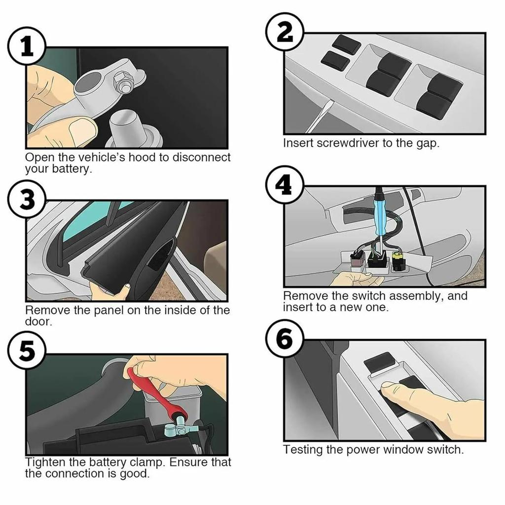 Auto Accessory Power Window Switch Window Lifter Button for Pursuit Replacement Switch 22721760 901093 DWS168 1S8621
