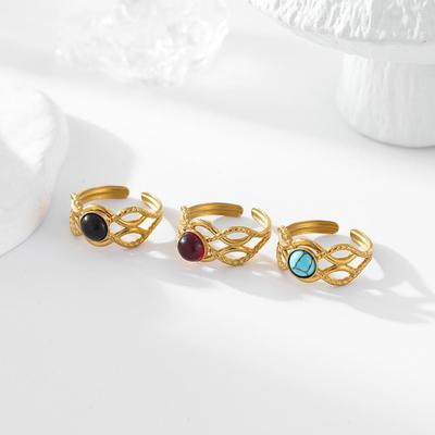 Colorfast Titanium Steel Ring - Anti-fade, Openable, Y2K Trendy Geometric Design, Hot Selling European & American Bestseller