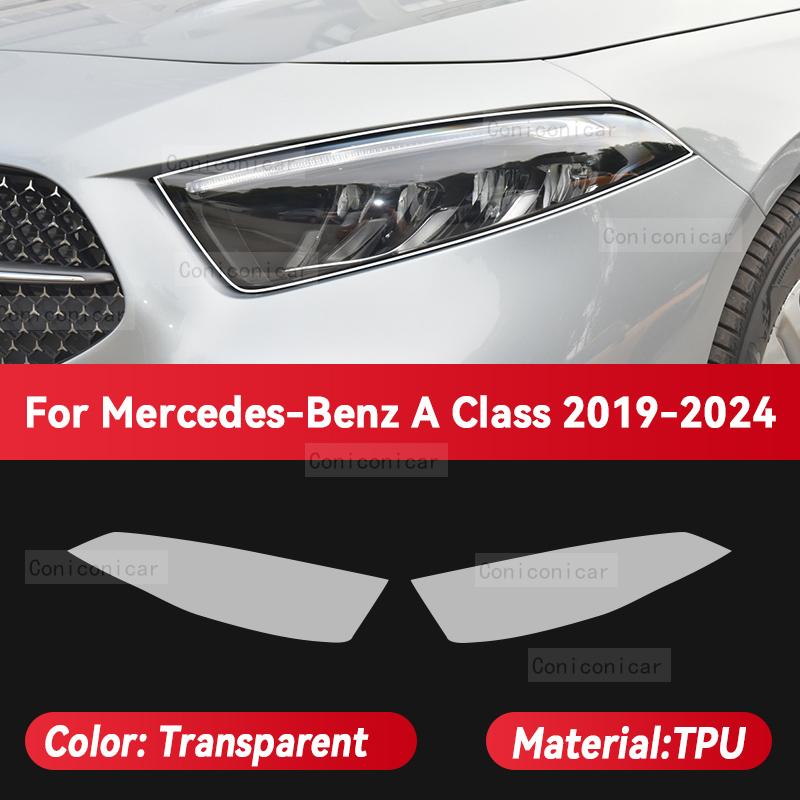 Für Mercedes Benz A-Klasse 2013-2024 Auto Scheinwerfer Transparent TPU Schutzfolie Frontlicht Tönung Farbwechsel Zubehör