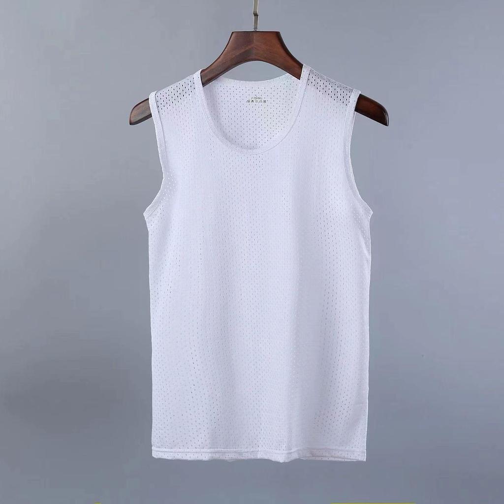 Men's Quick-Dry Ice Silk Mesh Sleeveless Sports Vest for Summer