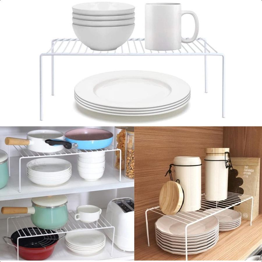 Cabinet Storage Shelf Rack Set of 2 Medium 13 x 9.4 inch Rustproof Metal Wire Kitchen Cabinet Organizer and Storage Cupboard Sp