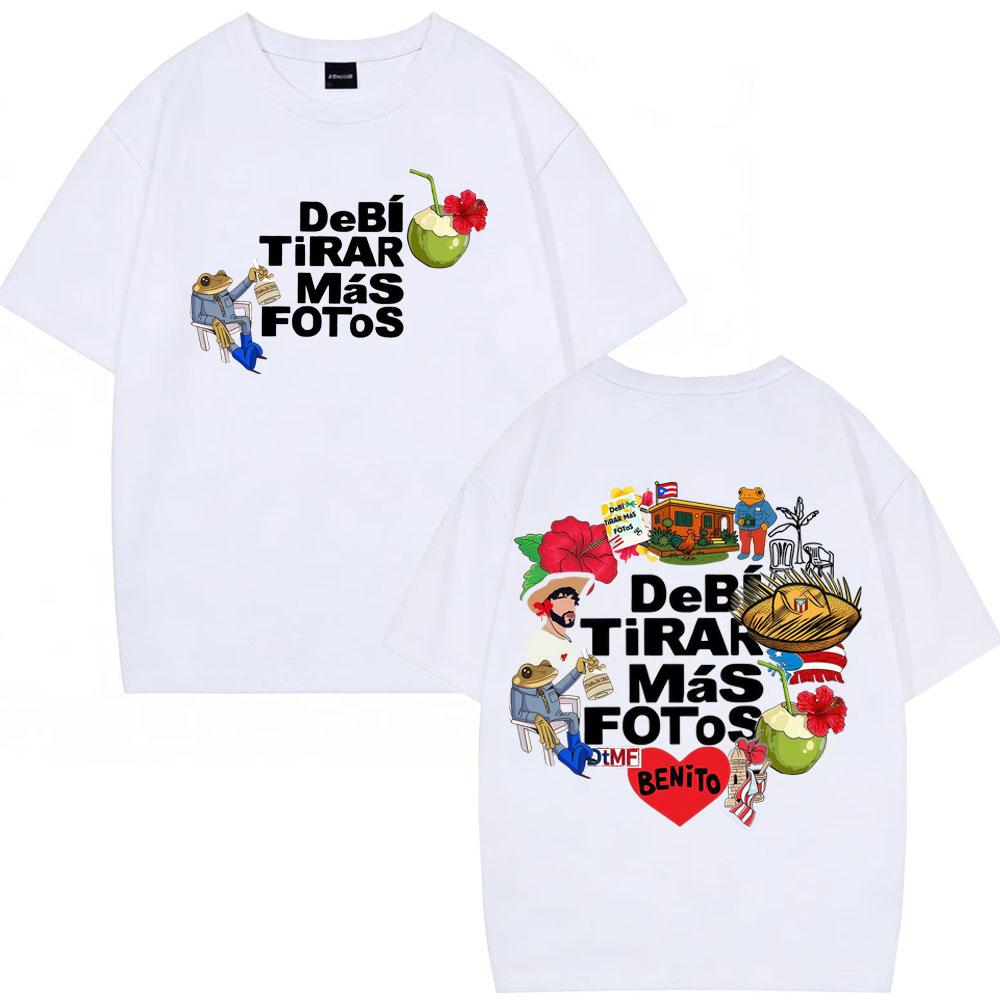 Rapper Bad Bunny Album Debi Tirar Mas Fotos DTMF Tour 2026 Merch T Shirts Men Women Fashion Hip Hop Tshirts Vintage Tshirt