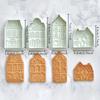 4 Piezas/Set Cortadores de Casa de Jengibre Navideña Galleta Moldes de Horneado 3D Decoración de Pasteles Sello de Galleta Pastelería Accesorios de Horneado
