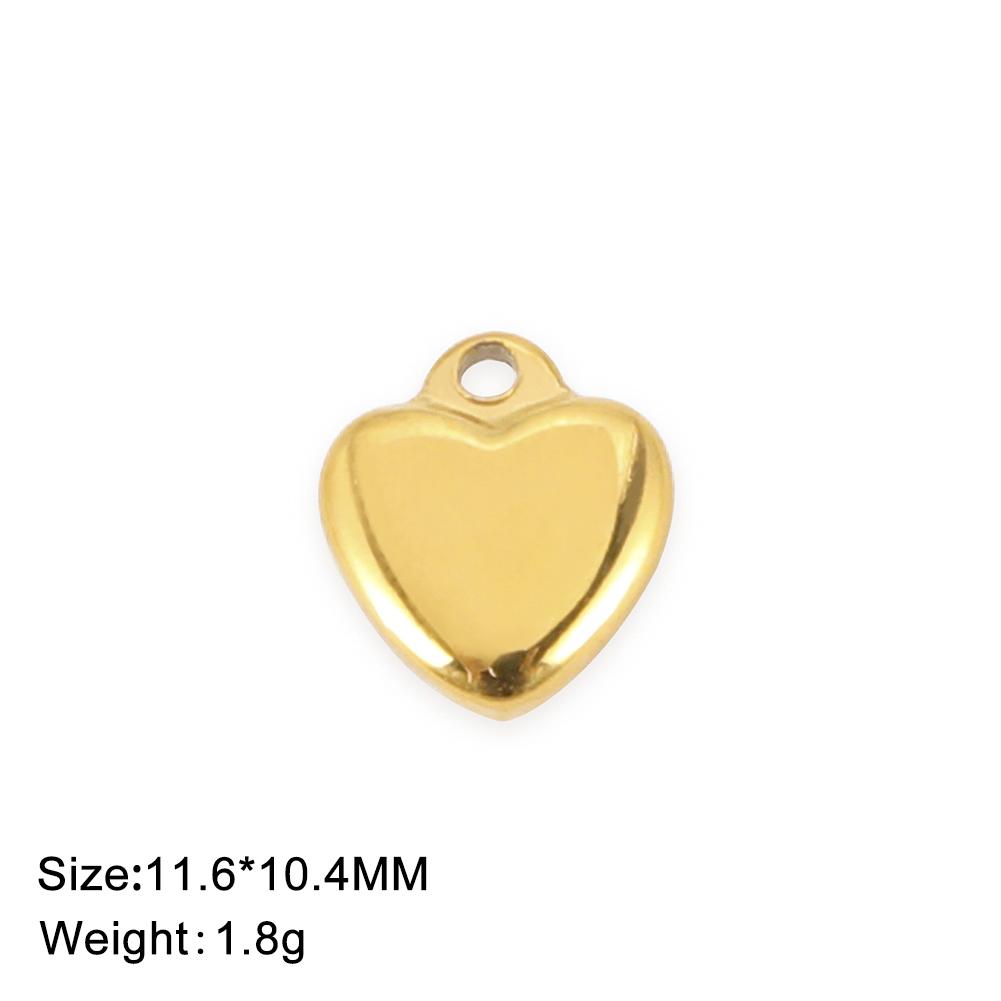 Fashion Love Heart Charms Stainless Steel Gold DIY Pendant for Earring Necklace Bracelet Jewelry Making