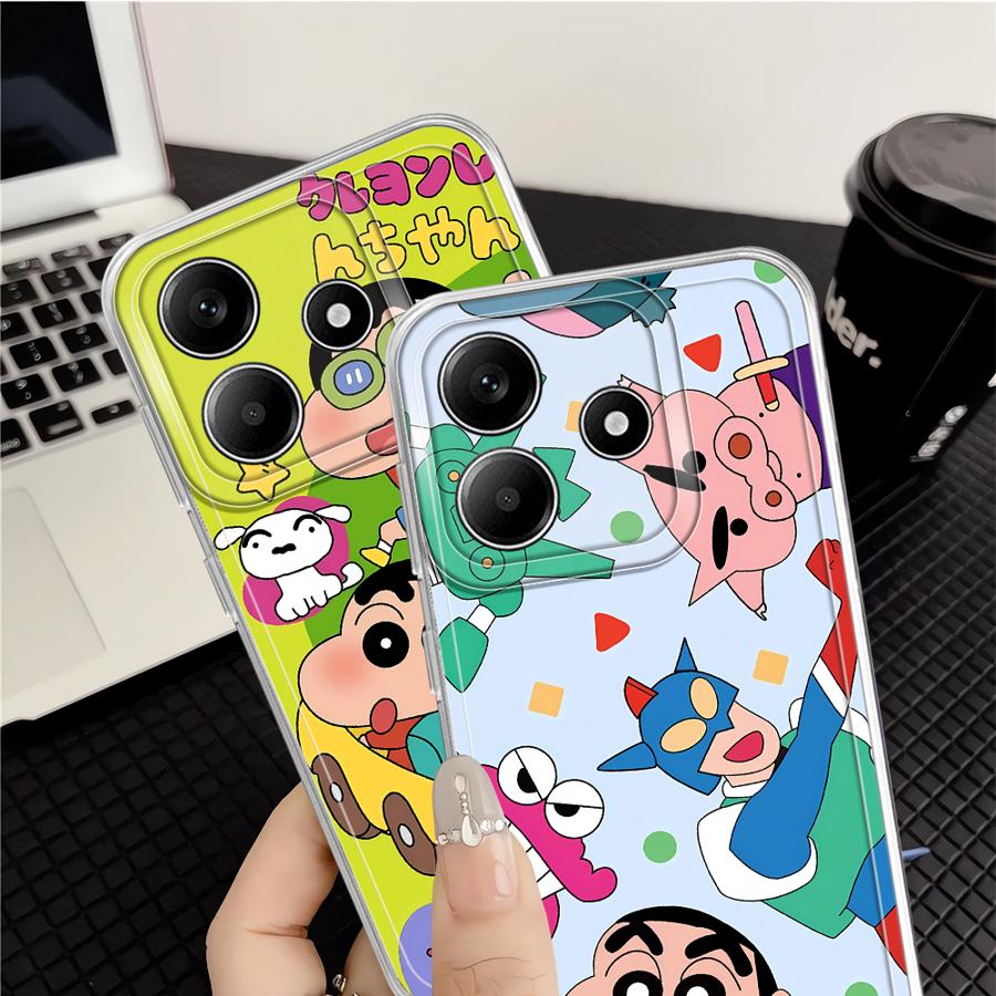 Cute Crayons Shinchan Soft Phone Cover Case for Xiaomi Redmi Note 14 Pro Plus 11 13C 10S 12S 9 10 11S A4 14C 12 Note 13