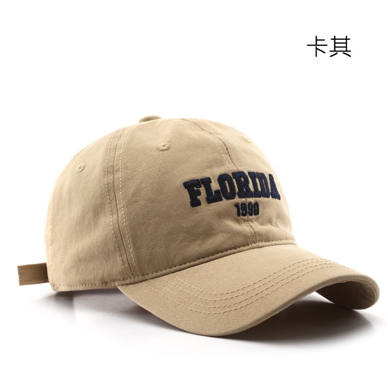 Japanese retro women's spring and autumn washed cotton letter embroidered cap outdoor travel men's sunscreen baseball cap
