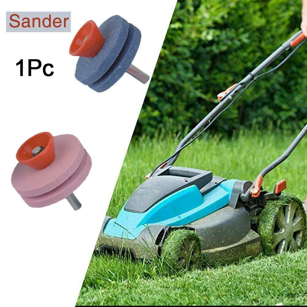 2Pcs Lawn Mower Faster Blade Sharpener Grinding Power Drill Garden Kit Universal