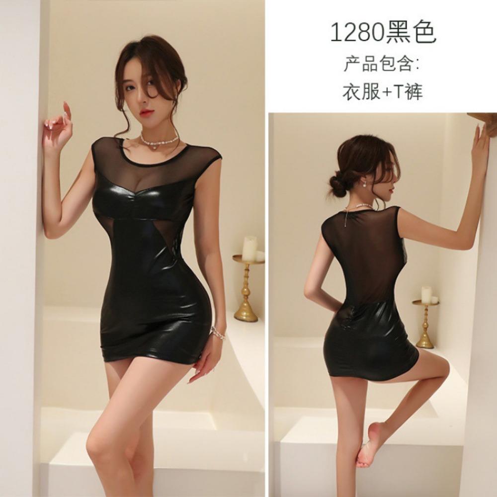 Erotické spodní prádlo Dámské Sexy pokušení Sekretářka Noční klub Dekorace Tělo Boky Sukně Uniforma Pokušení Oblek Jednodílný