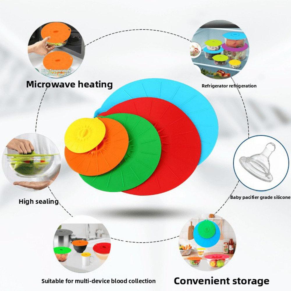 Silicone Lids for Bowl Microwave Splatter Cover Reusable Heat Resistant Lids Fits Bowls,Pots,Pans,Skillets,Fridge Dishwasher